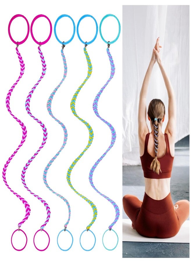 Charunee 5Pcs Rip Hair Tie Colorful Elastic Soft Beach Hair Wrap Strings for Women & Girls,Tangle Free Ponytail Wrap Around Hairs Tie Ideal for Surfing, Running, Exercising(25 In) - Image 1